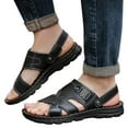 thumbnail image 2 of Quealent Adult Men Sandal Extra Wide Sandals for Men with Feet Men Summer Two Wear Buckle Strap Casual Open Toe Flat Mens Beach Sandals Size 8 Black 9.5, 2 of 7