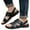 Black, variant on Men's Slingback Flat Sandals Leather Open Toe Walking Mules with Adjustable Strap Size 7-10