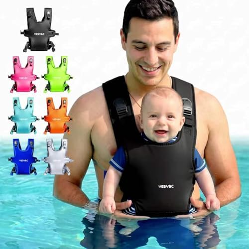 Baby Carrier for Water, Portable Baby Sling Support Infant Chest Holder Harness for 0-36 Months, 13-33 lbs Infants Toddlers Boys Girls, Black
