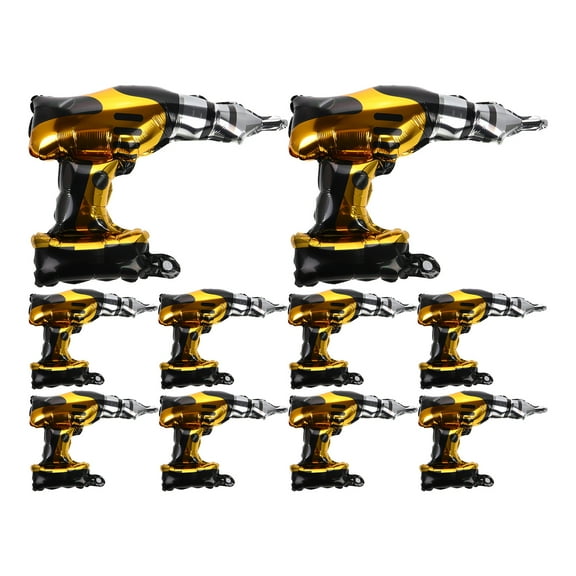 10pcs Drill Balloon Inflatable Toys Construction Party Decorations Electric Screwdriver Mylars Balloon Decorations For Father Day Party Boyfriend Birthday Party