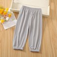 thumbnail image 2 of ZACPNCV Toddler Girls Boys Solid Cotton Harem Pants Summer Baby Basic Loose Long Bloomer Trouser Elastic Pants Gray 3-4 Years, 2 of 4
