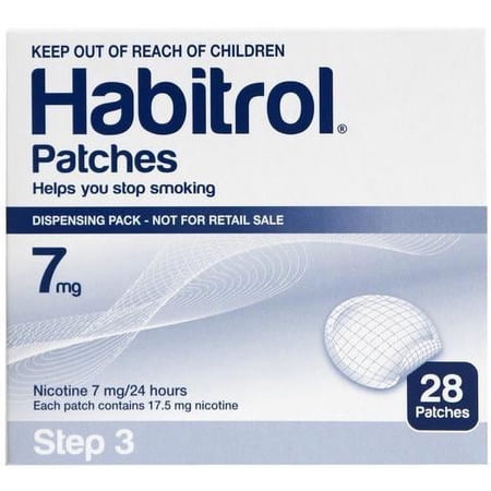 4 Pack - STEP 3 Habitrol Transdermal Nicotine Patch 112 Count, 7mg Stop Smoking Aid