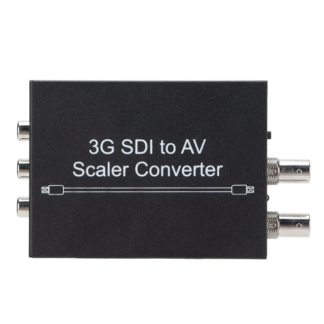 SDI To CVBS Converter, AC 100-240V Automatic Video Mode Detection 3G SDI To AV Converter Metal Compact Long Output for Home EU Plug,UK Plug,US Plug,AU Plug