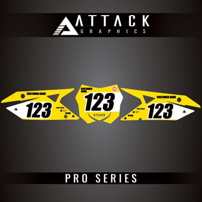 Attack Graphics Pro Series Number Plate Backgrounds for Suzuki RMZ450 2022