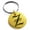 Gold, variant on Stainless Steel Letter Z Initial Old English Monogram Engraved Small Medallion Circle Charm Keychain Keyring