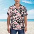 thumbnail image 2 of Honeii Black Snake Print Men’s Hawaiian Shirt,Classic Button-Down Short Sleeve Shirt, for Beach, Vacation, and Outdoor Activities,X-Large, 2 of 7
