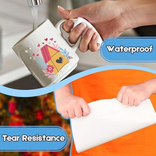 60 Sheets Printable Clear Vinyl Sticker Paper for Inkjet Printers, Transparent Paper of 8.5x11"DIY Personalized Self-adhesive Paper That Is Tear Resistant, Waterproof Labels, Easy to Cut