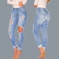 thumbnail image 2 of Vedolay Women's Wide Leg Jeans Solid Color High Waisted Washed Fashion Jeans Blue,XL, 2 of 5