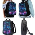 thumbnail image 2 of Jeiento Wolf Backpack for Boys with Lunch Box Pencil Case Water Bottle Book Bag for Kids 8-12 Middle Elementary School Bag Purple Flower Shoulder Bag, 2 of 7