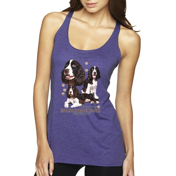 If It's Not an English Springer Spaniel It's Just a Dog Gift | Womens Dog Lover Premium Tri-Blend Racerback Tank Top, Purple Rush, Medium