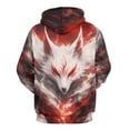 thumbnail image 2 of LAOLIUSN Men’s Fox Hoodie All Over Print 3D White Wolf Face Graphic Pullover Sweatshirt,S-4XL, 2 of 7