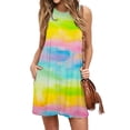 thumbnail image 3 of Womens Dresses Summer Sleeveless Beach Loose Tank With Pockets Tank Sun Casual Dress Yellow XL, 3 of 4
