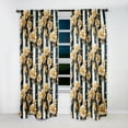 thumbnail image 2 of Designart "Striped Floral Pattern With Nautical Charm I" Striped Blackout Curtain Panels, 2 of 4