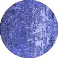 thumbnail image 1 of Ahgly Company Machine Washable Indoor Round Oriental Blue Industrial Area Rugs, 5' Round, 1 of 4