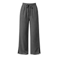 thumbnail image 6 of Wide Leg Pants for Women Ihhxva High Waisted Elastic Waist Cooling Solid Color Adjustable with Pockets Summer Lounge Work Casual Trousers S-3XL, 6 of 8