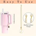 thumbnail image 2 of 1 juego (excluyendo la taza) cubierta de pajita de silicona con asa, letra del asa de la taza de agua, adecuado for varias tazas de agua, juego de accesorios for tazas de agua, 2 of 2