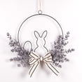 thumbnail image 2 of Easter Bunny Iron Home Holiday Decoration Multicolor Plastic Spring Easter Wreath 14.1 x 13.7 in Hanging Wall or Stair Railing Decor 1 Piece Holiday Ornament, 2 of 6