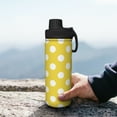 thumbnail image 7 of Susaid Yellow And White Polka Dot Print 18oz Sports Insulated Kettle Stainless Steel Water Bottle Leakproof Sport Flask, 7 of 7