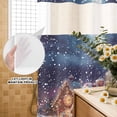 thumbnail image 2 of No Hook Shower Curtain with Built-in Rings - Gingerbread Man Christmas Washable Waterproof Fabric Bathroom Curtains for Hotel,Rentals, 72X 96 Inch Extra Long , Winter Snowy Scene White, 2 of 9