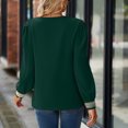 thumbnail image 4 of cfhntfmh Dressy Casual Shirts for Women Trendy Lace V Neck Basic Blouses Comfy Long Sleeve Embroidery Going out Tops, 4 of 6