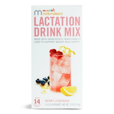 Munchkin® Milkmakers® Lactation Drink Mix for Breastfeeding Moms, Berry Lemonade, 14 Pack