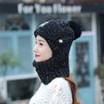 thumbnail image 5 of Domzle Winter Knit Beanie Hat with Neck Warmer,Thermal Face Cover for Cold Weather Warm for Outdoor Black, 5 of 6