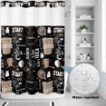 thumbnail image 4 of No Hook Shower Curtain, Coffee Black Waterproof Fabric Shower Curtains for Bathroom, Brown Beans Cup Dessert Drink Monochrome Long Bathroom Curtain with Mesh Top Window for Home Hotel Bathtub 72"x84", 4 of 9