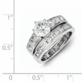 thumbnail image 3 of Sterling Silver Rhodium-Plated Cz 2 Piece Wedding Ring Set (Size 8) Made In China qr1331-8, 3 of 3
