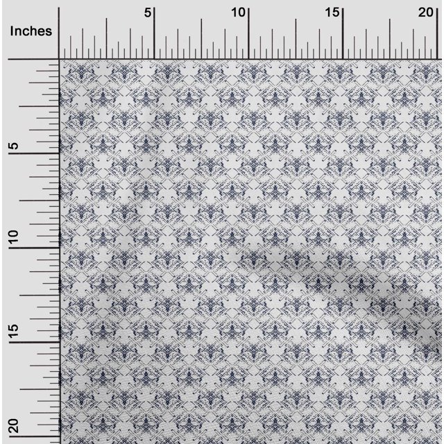 oneOone Georgette Viscose Indigo Blue Fabric Shapes Geometric Craft Projects Decor Fabric Printed By The Yard 42 Inch Wide