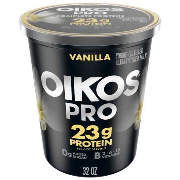 Oikos Pro 23g Protein, Vanilla Yogurt-Cultured Ultra-Filtered Milk Product Tub, 32 oz​