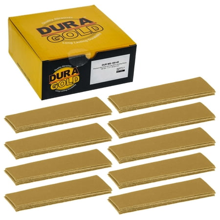 

Dura-Gold Premium 1\ x 4\ Gold Sandpaper Micro Sheets 180 Grit (Box of 45) - Hook & Loop Backing Wood Furniture Woodworking - Hand Micro Sanding Blocks