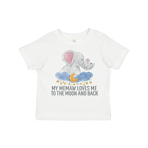 Inktastic My Memaw Loves Me to the Moon and Back Elephants in Clouds Boys or Girls Toddler T-Shirt