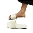 thumbnail image 5 of JeashCHAT Clearance Slip On Slide Sandals for Women Women's Flat Shoes Ladies Beach Sandals Summer Non-Slip Causal Slippers (White), 5 of 5
