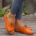 thumbnail image 5 of Xdegoge Women's Flat Slide Sandals Open Toe Summer Shoes Metal Buckle Slip On Casual Beach Vacation Comfortable Daily Walking Footwear, 5 of 8