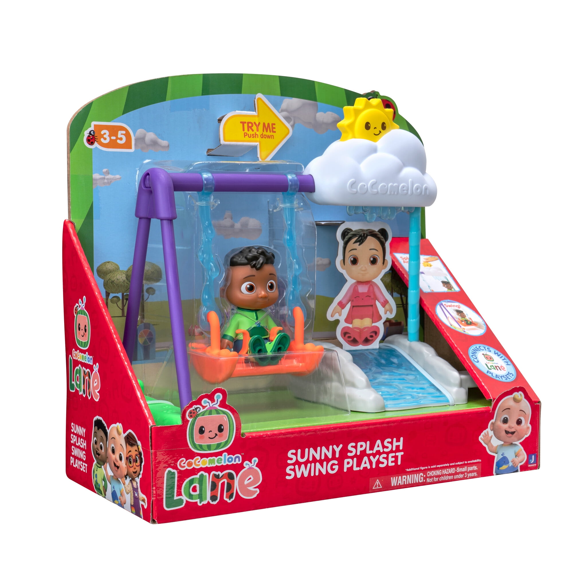 CoComelon, Sunny Splash Swing Playset, Includes Cody Figure, CoComelon Lane, Baby and Toddler Toy  (图2)