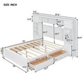 thumbnail image 2 of Harper & Bright Designs Full Size Platform Bed with All-in-One Cabinet and Storage Shelf, Wooden Full Bed Frame with 4 Drawers and Sockets, White, 2 of 12
