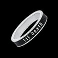 thumbnail image 5 of 4mm Wide Til Death Black Enamel Band Ring | Promise Ring | Anniversary Wedding Ring | Stacking Band | Gift for Her/Him - 925 Sterling Silve, 5 of 5