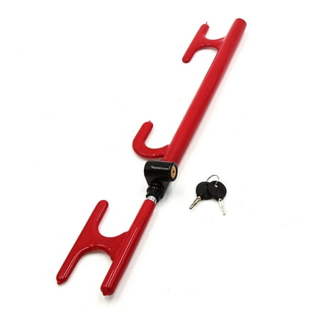 Red Plastic Metal Steering Wheel Lock Anti Theft Security System for Car
