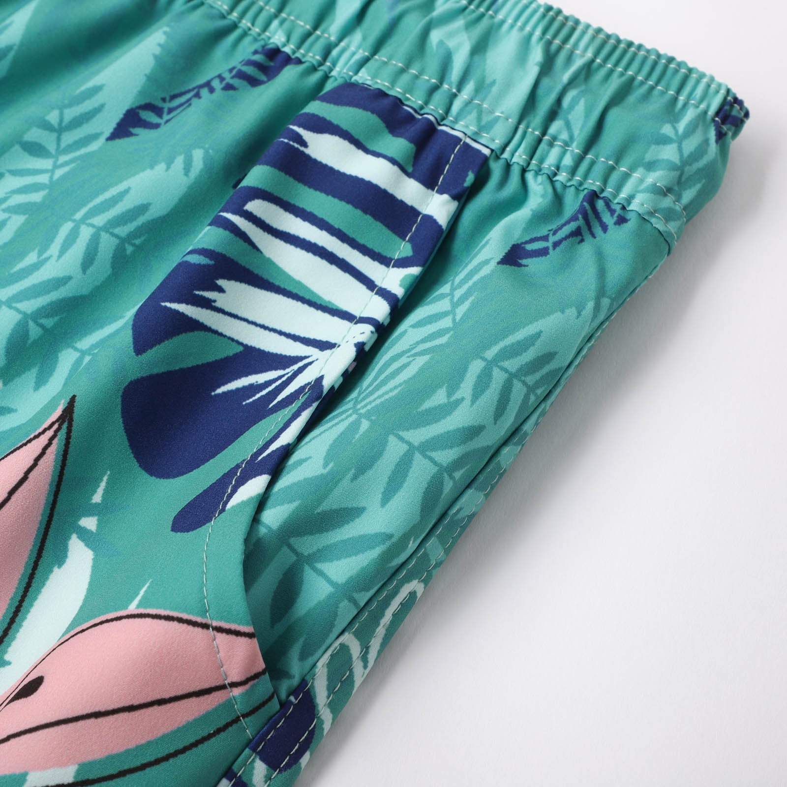 Tisuna Swim Shorts For Mens Floral Print Drawstring Elastic Waist Straight Leg Trunks Fashion Lightweight Men Summer Holiday Pool Party Beachwear Shorts Mint Green Size Xxxl
