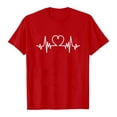 thumbnail image 4 of KHONTS Couple Valentine's Day T Shirts Men and Women Crew Neck Short Sleeve Tops Heart Printed Sweat Tees Women-Red M, 4 of 4