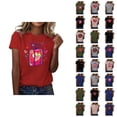 thumbnail image 1 of T-shirts de la Saint-Valentin pour Femmes 2026 à Manches Courtes Col Rond avec Cœur Graphique, 1 of 4