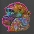 thumbnail image 2 of Colorful Neon Gorilla | Dean Russo Art Animal Lover Mens Long Sleeve Shirt, Charcoal, Medium, 2 of 6