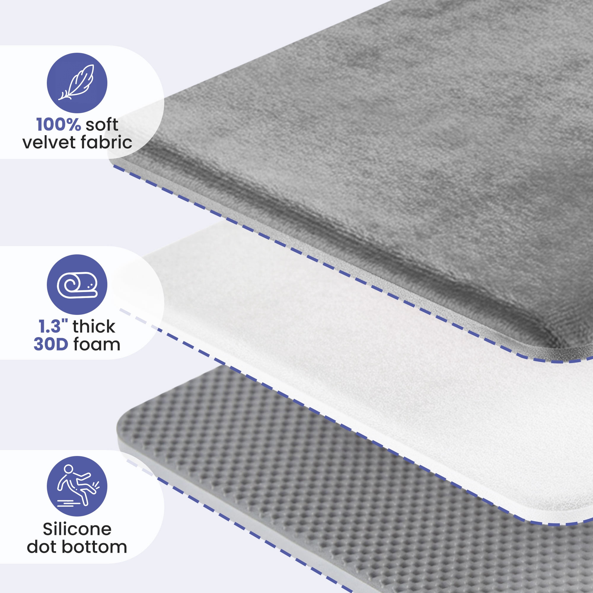 babyeap Baby Play Mat,50"x50" Playpen Mat,1.3" Extra Thick Crawling Mat for Floor Cushion,Removable Washable Cover Playmat for Babies Toddlers Infant,Gray