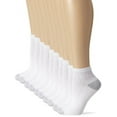 thumbnail image 2 of Hanes Women's Big and Tall Cushioned Athletic Ankle, White/Pink 10 Pack, Sock Size: 10-12, Shoe Size: 8-12, 2 of 4