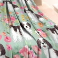 thumbnail image 3 of Shih Tzu Dog and Flower Floral Blanket,Comfortable Soft Flannel Throw Blanket,All Season,Warm Lightweight Blankets for Sofa Bed Couch Living Room Chair,60"x80"(150x200cm), 3 of 4