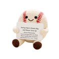 thumbnail image 2 of Crocheted Sports Ball 2.75 Inch Shelf Sitter Plush Positive Affirmation Card Handmade Sports Decor Cute Office Decor Desk Decor for Athletes for Home and Work Display, 1 Pack, 2 of 7