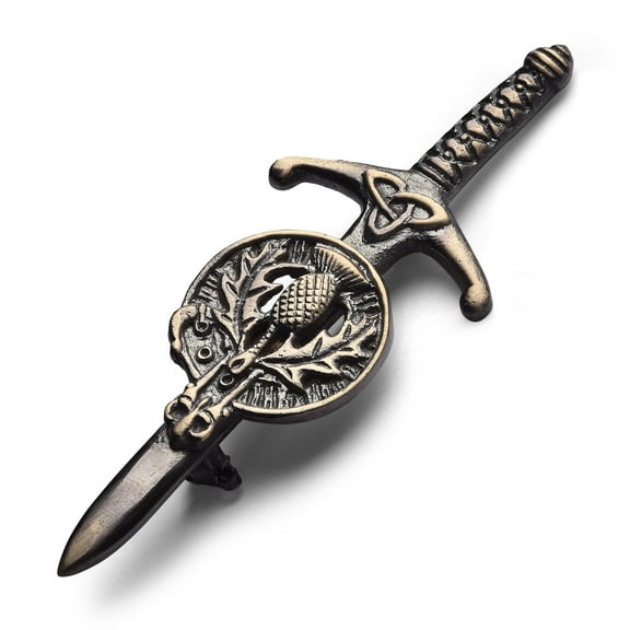 Kilt Emporium Scottish Thistle Kilt Pin - Rust-Free Brass, 4 Inches