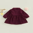 thumbnail image 4 of Enfants Filles Robe en Velours Côtelé à Manches Longues Bouton-Down Solide Robe d'Automne, 4 of 7