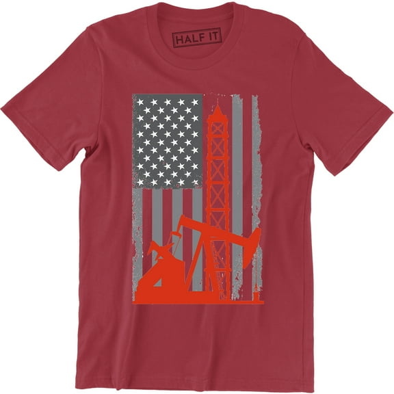 American Oilfield Worker Patriotic Us Flag Men's T-Shirt