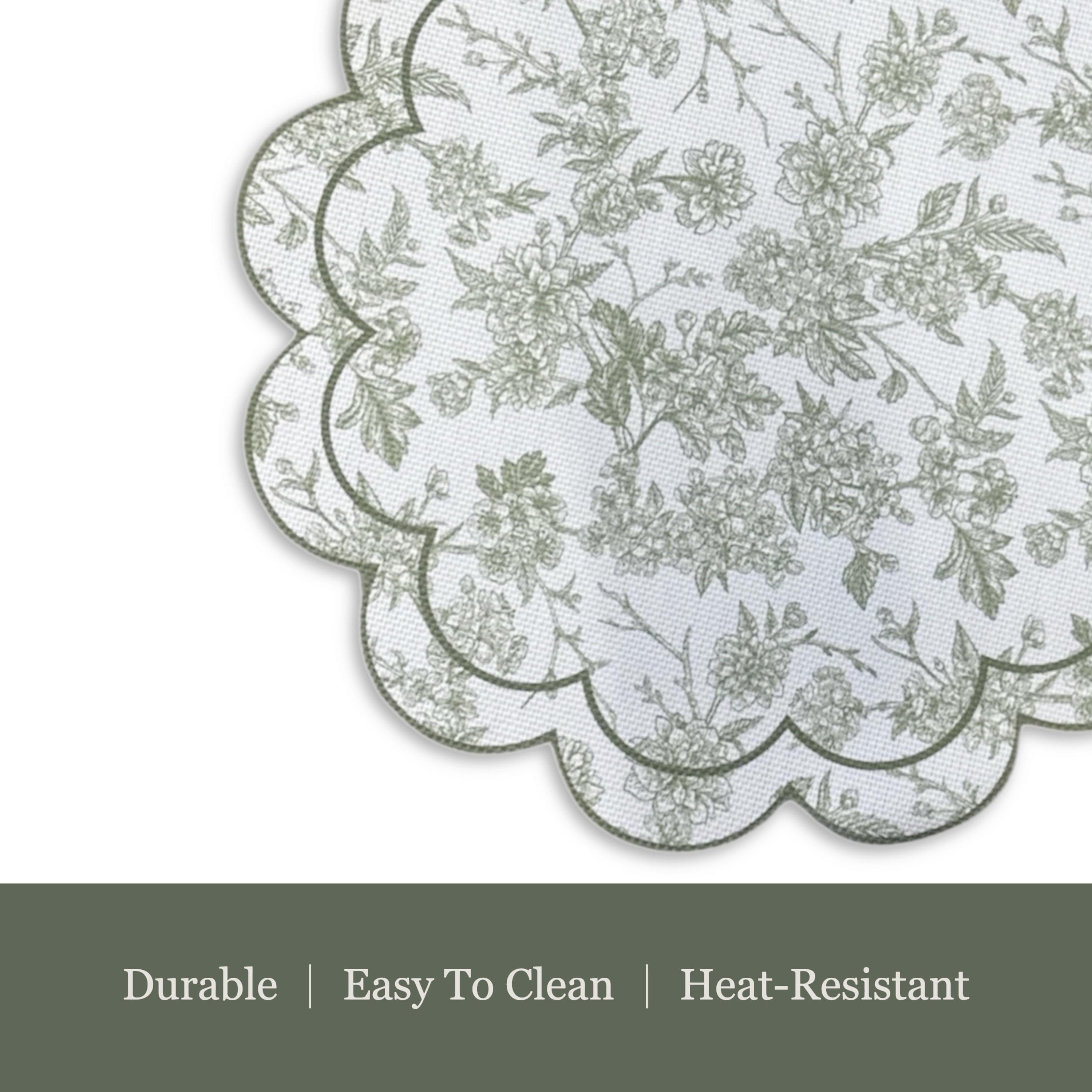 Dainty Home Set of 6 Placemats | Elegant and Durable | 15x15 in Round Woven Non-Slip Washable Place Mats | Tear-Resistant Heat | Resistant Placemats